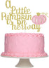 A Little Pumpkin is On Her Way Cake Topper, Pink Glitter Baby Shower Decoration for Fall Theme Party