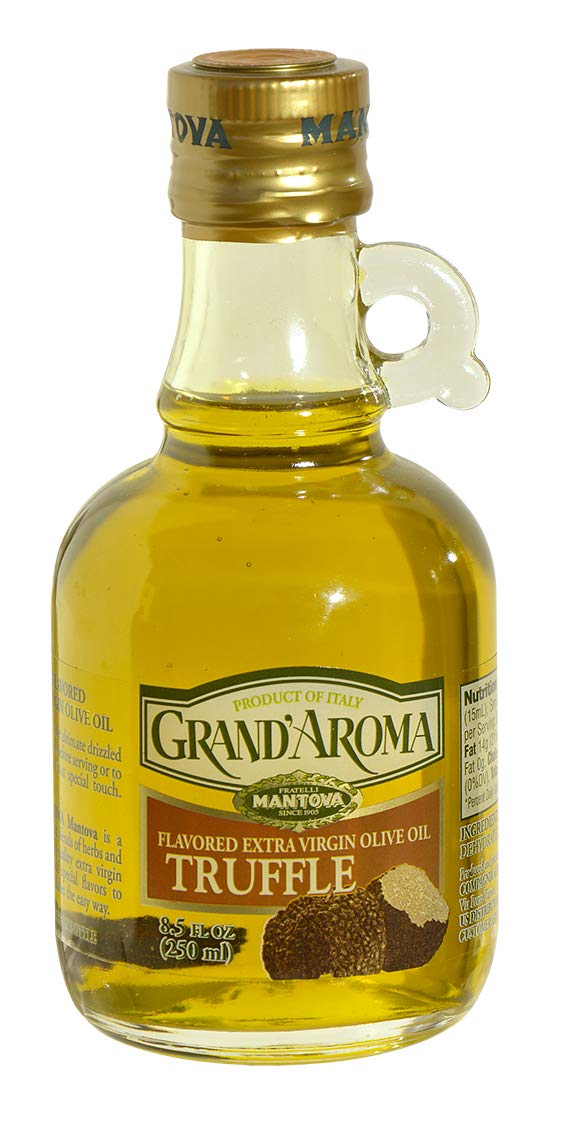 Mantova GrandAroma Truffle Flavored Extra Virgin Olive Oil, made in Italy, cold-pressed,