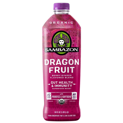 Sambazon Oraganic Dragon Fruit Berry Ginger Blend Juice, 64 Ounce