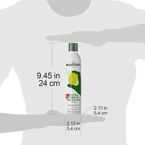8.5 oz. Mantova Extra Virgin Olive Oil Spray Spray Bottle - Manage Oil Amount - Great For Salads & Cooking