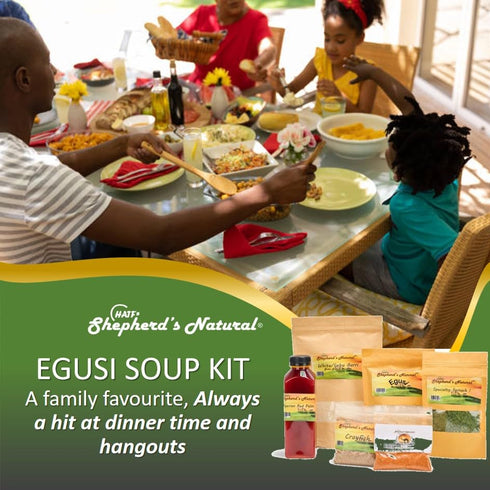 1.75LB 46 20 EGUSI SOUP MADE EASY Get the rich, traditional taste of Nigeria in minutes! This full jumbo kit by HATF'S
