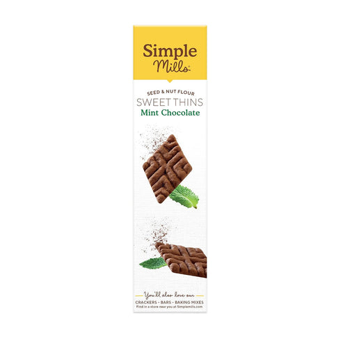 4.25 oz (Pack 3) Simple Mills Mint Chocolate Seed and Nut Flour Sweet Thins, Paleo Friendly and Delicious Sweet Thin