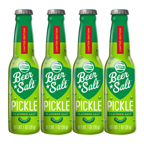 Twang Pickle Beer Salts, Pickled Flavored Beer Salts, Pack of 4 Bottles,