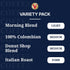 Pack 100% 80 Count, Victor Allen's Coffee Variety (Morning Blend, Colombian, Donut Shop Blend, and Italian Roast)