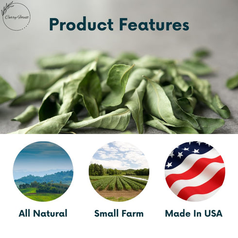 Leaves-100% CurryForest Premium Dried Curry Natural, Pesticide-Free Whole Leaves, USA Grown, Air Dried.