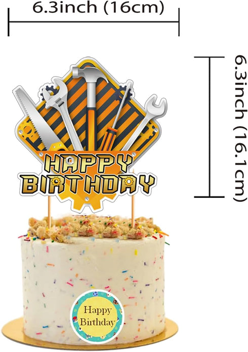 25 Pcs Tools Cake Topper, Cupcake Toppers for Tools Party Decorations, Tool Birthday Party Supplies