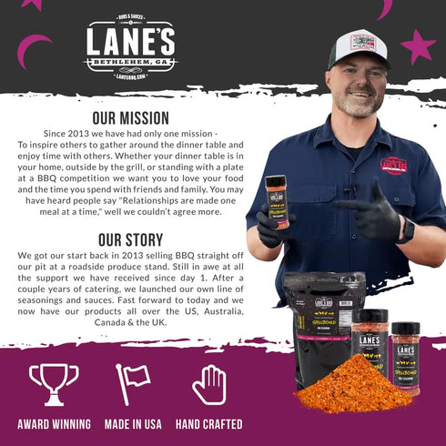 Lane's Spellbound Pork Rub Seasoning - All-Natural BBQ Rib Rub, Premium Butt Rub, Sweet BBQ Rubs, 4.6 Oz