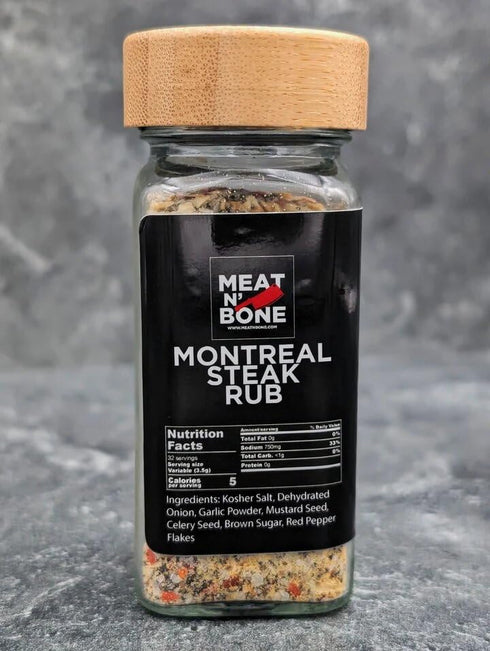 Meat N Bone Montreal Seasoning Steak Rub, Kosher Salt, Dehydrated Onion, Garlic