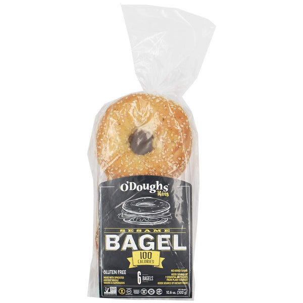 O'Doughs Thins - Sesame Bagels 10.6 oz | Presliced | Good Source