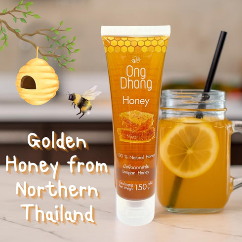 Generic 150g 3 Longan Flower Honey Thai Single-Origin Honey from Longan Blossom, Mild Fruity Aroma, x