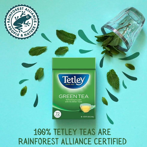 72 (Packaging Tetley Teabags, Black and Green, Teabags may vary)