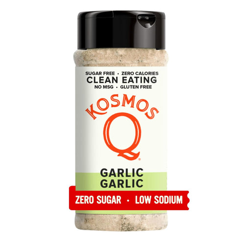 8 Oz Kosmos Q Garlic Seasoning, Roasted Garlic Spice Mix for Chicken, Beef, Veggies & Pasta, All-Natural, Sugar-Free