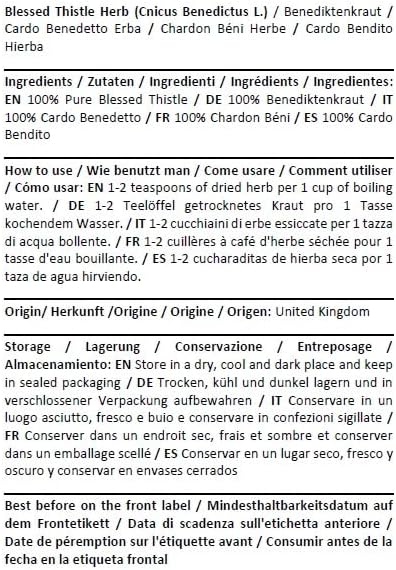 (100g) Health Embassy Blessed Thistle Herb | Cnicus Benedictus L | Herbal Tea