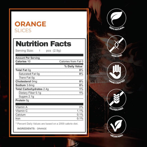 3 oz Garnishes & Dreams Dried Orange Slices Premium Dehydrated Orange Slices, Dehydrated Fruit for Cocktail Garnish, |