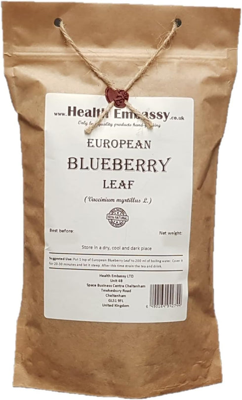 Health Embassy European Blueberry Leaf, Vaccinium Myrtillus L, 100% Natural, 50g