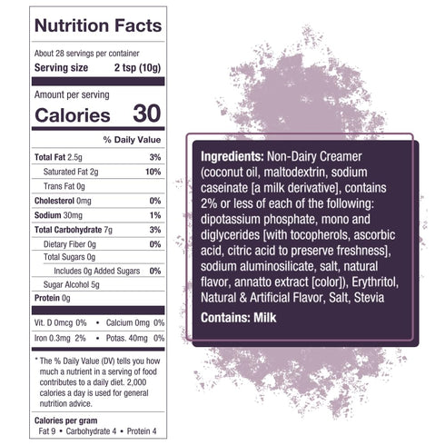 5 10 oz SPARROWS Healthy Sugar-Free Coffee Creamer Powder (White Chocolate) - Stevia-Sweetened, Zero Sugar