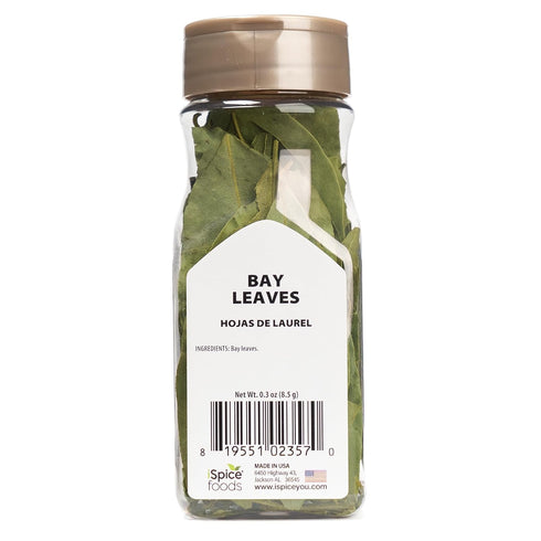 100% Dishes|0.3 Oz (8.5g) iSpice Whole Bay Leaf, Dried Herbs Natural, Gluten Free, Green Bay Leaf Seasoning Well