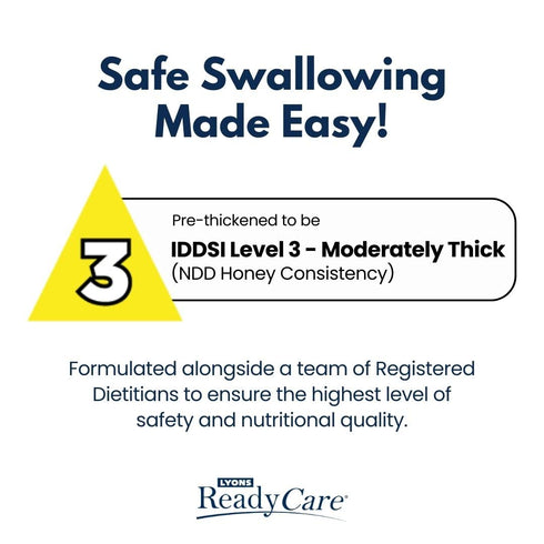3 4 oz (48 pack) Lyons ReadyCare Thickened Unflavored Water for Dysphagia & Swallowing Difficulty - Honey Consistency