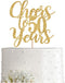 Gold Glitter Cheers to 50 Years Cake Topper, Gold Happy 50th Birthday Cake Topper, Birthday Party Decorations