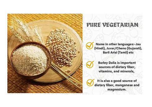 GHOTARAM Flour-100% Pure,100% Dalia-240g Jau Barley Daliya, Broken Cracked Pearl Barley, Jau Ka Daliya Pearl Barli