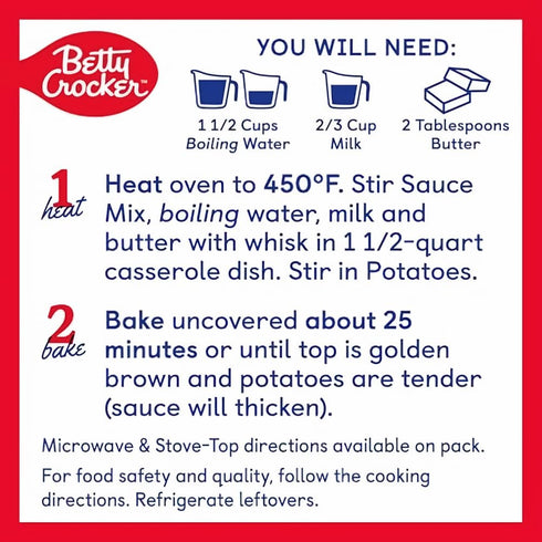 (Pack 4) Betty Crocker Scalloped Casserole Potatoes Made with Real Cheese