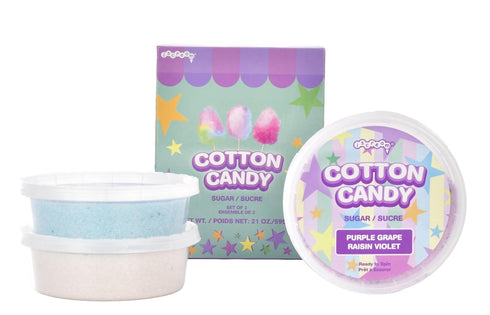 iscream Fruity Favorites Cotton Candy Floss Sugar Assortment in Purple Grape, Blue
