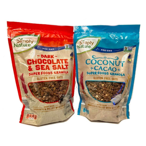 Simply Nature Super Foods Granola Combo Pack (Pack of 2 x 11 oz bags)