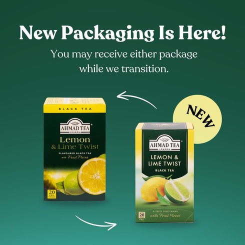 Ahmad Tea Black Tea, Lemon & Lime Twist Teabags, 20 ct - Caffeinated & Sugar-Free