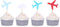 Cloud and Plane Cupcake Toppers - Baby Shower Decoration for How Time Flies Theme Birthday Party Supplies (24 Counts)