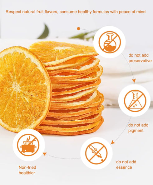 HWZSCCG 100% 5.29ozResealable Dried Orange Slices, Natural Dehydrated Orange Chips, No Sugar Added Perfect for Teas