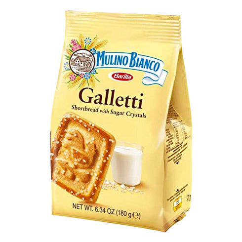Pack 10 (6.34 Mulino Bianco Galletti Cookies of Ounce) Bag