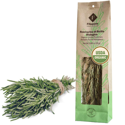 FILIPPONE - Organic Dried Rosemary leaves 25 g (0.88 oz), Herb Spices,