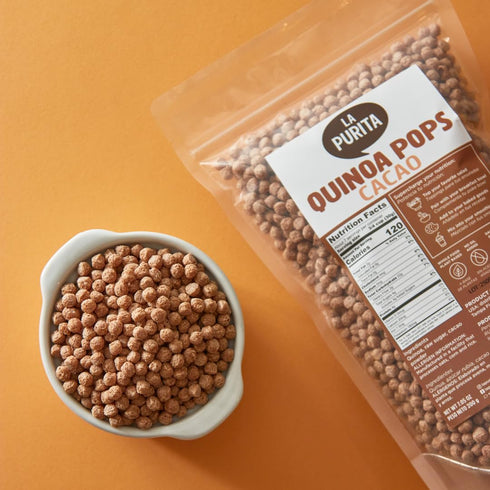 7 oz La Purita Quinoa Pops, Cacao Healthy Protein Chocolate Cereal, Gluten-Free, Sugar-Free, Vegan Superfood