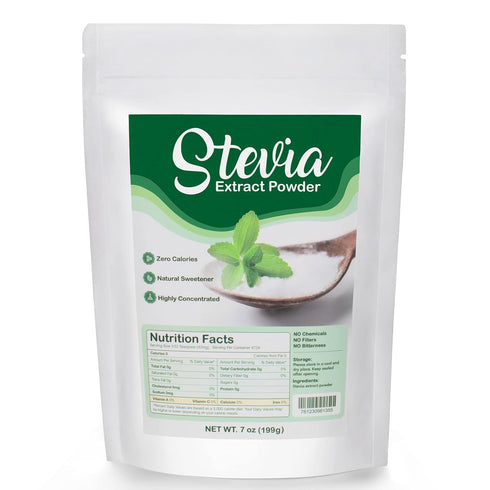 CCnutri Stevia Pure Stevia Powder 7oz(199g), Sweetener Premium Sugar Substitute-No Fillers, No Bitterness,
