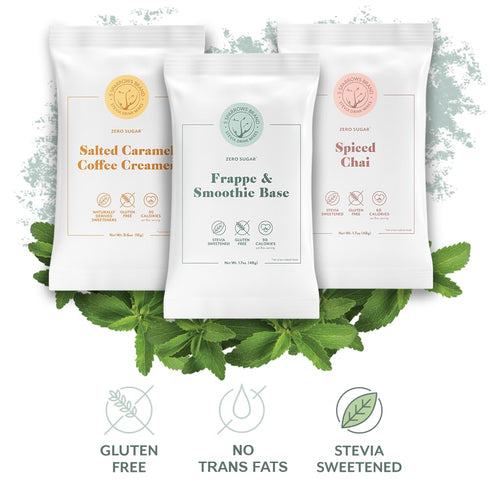 5 SPARROWS Sugar-Free White Chocolate Flavored Drink Mix, Stevia, Keto Friendly Coffee Creamers (Trial Combo B, Set of