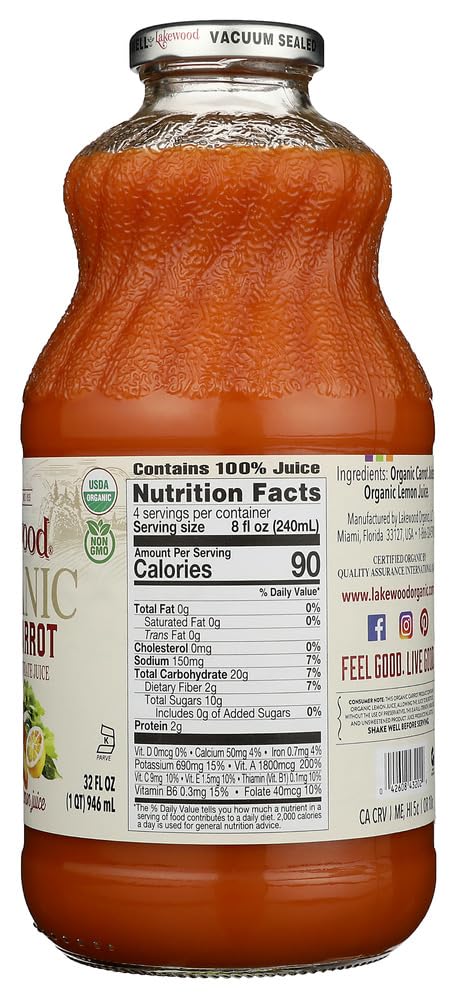 32 oz Lakewood - Organic Pure Carrot Juice