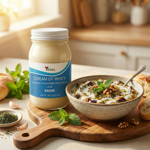 16 oz, Pack 2 Homa Cream of Whey Kashk, Creamy Concentrated Whey Sauce, Persian Authentic, All-Natural High Protein