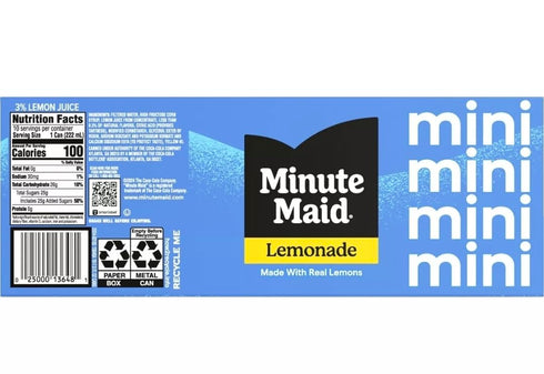 7.5 oz 30 Pack Minute Maid Lemonade, Cans