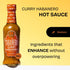 5 oz Tabaero Curry Habanero Hot Sauce, Small Glass Bottle, Gourmet Spicy Sauce Gift, All Natural, Low Sodium, Made