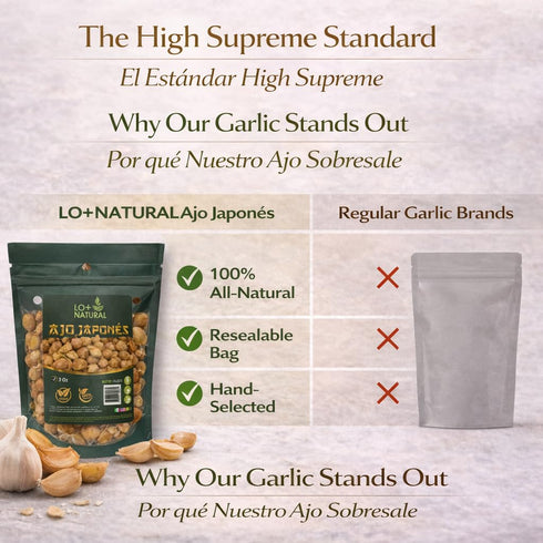 3oz Nature100% Ajo Japones (Japanese Garlic) Premium Quality resalable Bag Keeps Garlic Always Fresh! Crafted By All