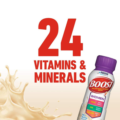 8 (Pack 6) (Packaging BOOST Women Balanced Nutritional Drink, Very Vanilla, Ounce Bottle of May Vary)