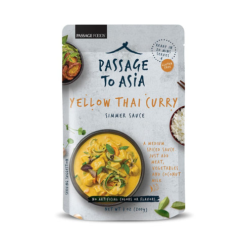 Passage to Asia Curry Sauce - Yellow Thai Curry Simmer Sauce - Authentic Mild Spice