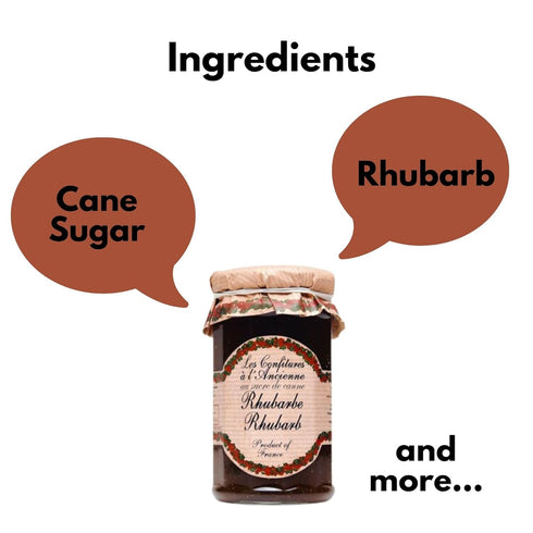 Les Confitures a l'Ancienne 9 oz Rhubarb Jam Andresy All natural French jam pure sugar cane jar Confitures a