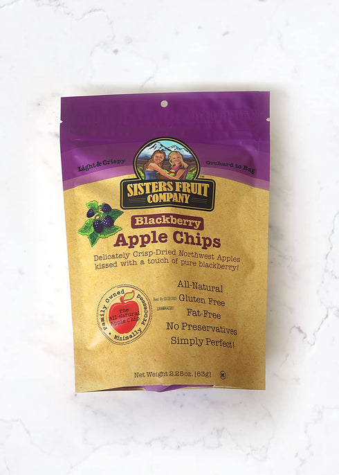 PACK, 2.25 OZ Sisters Fruit Company, VARIETY Apple & Pear Chips, All Natural, No Preservatives, Fat-Free (SIX BAGS)