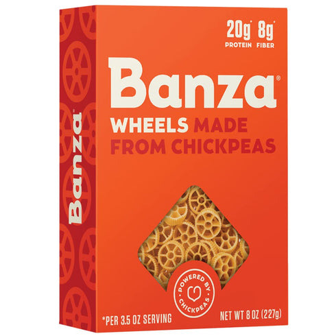 Banza Wheels Pasta - Gluten Free, High Protein, Lower Carb Pasta, 8oz