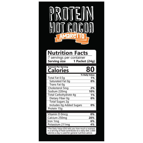 14g-15g, 4g-5 2g, 7 Packets Protein Hot Chocolate, High Protein Low Carb Net Carbs, Low in Sugar Low Calories