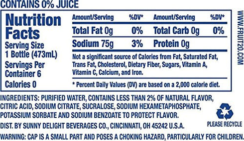 Fruit2O 6 Count (Pack 4) Zero Calorie Flavored Water, Cherry