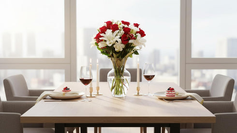 Stargazer Barn Red Royale Rose Bouquet with Vase Mothers Day Flowers for Mom Fresh Flower Delivery, Farm Fresh