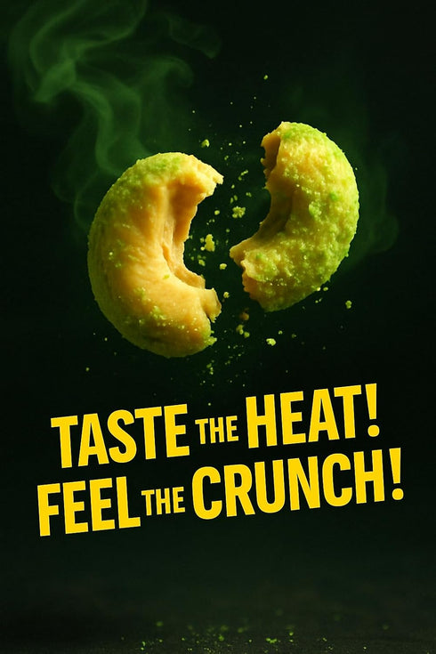 The Brittle Box Candy Co. 1 lb Wasabi Cashews Spicy bag Cashew Nuts Roasted and Coated in Wasabi