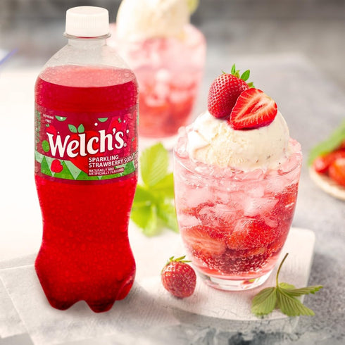 20 oz. (12, Welch's fl. Sparkling Soda Bottle Strawberry)